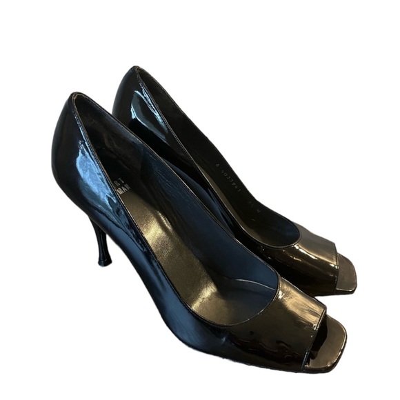Stuart Weitzman Black Patent Leather Pumps 8.5N (#2081) - Picture 2 of 8
